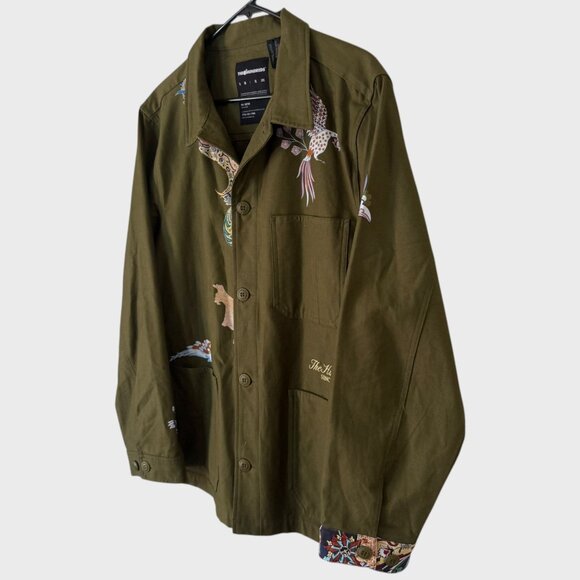 The Hundreds x Jason Seife Casio Work Jacket Green Men's Large Button-Up Shacket - Picture 2 of 11
